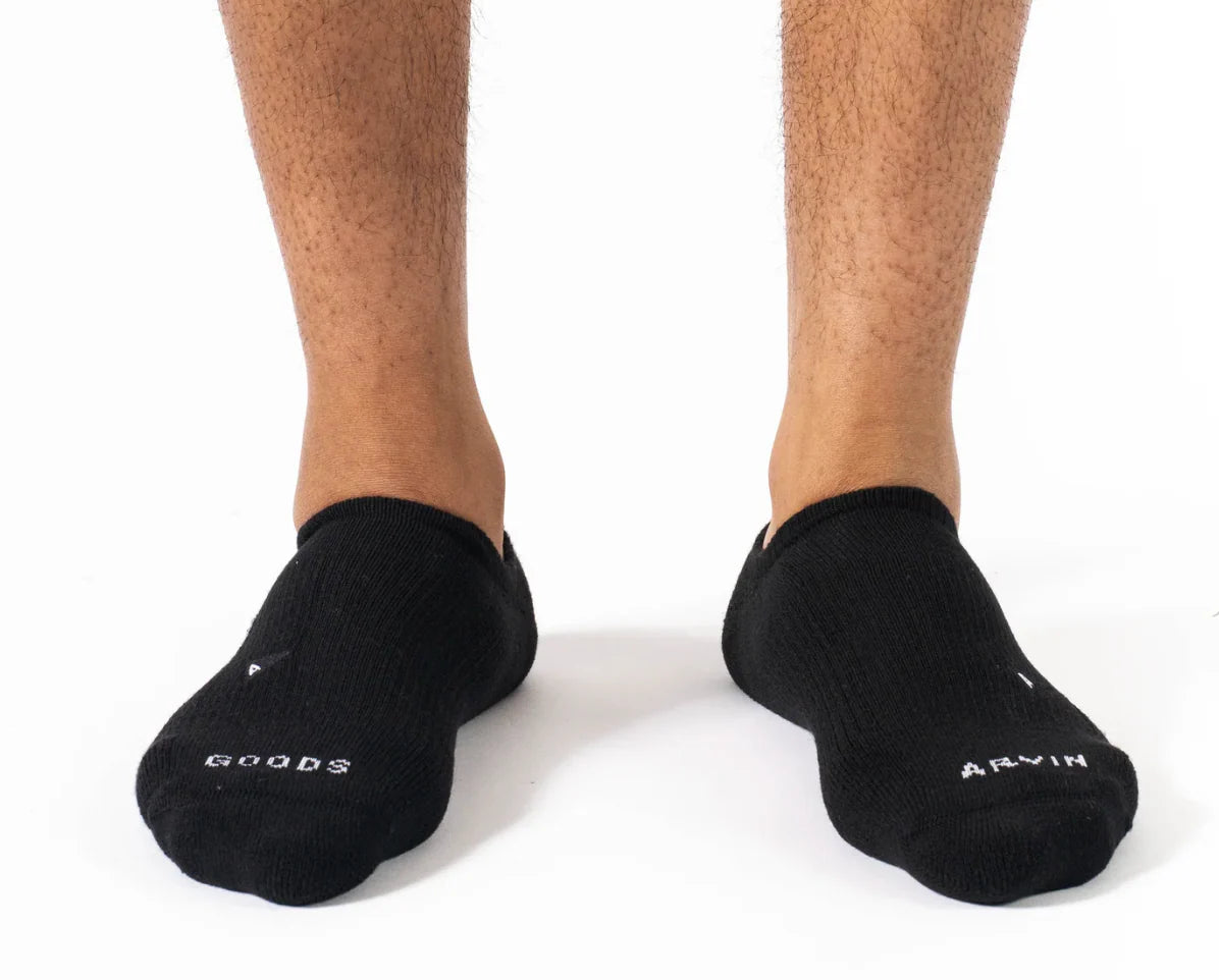 Arvin Goods No Show Socks 3 Pack Black