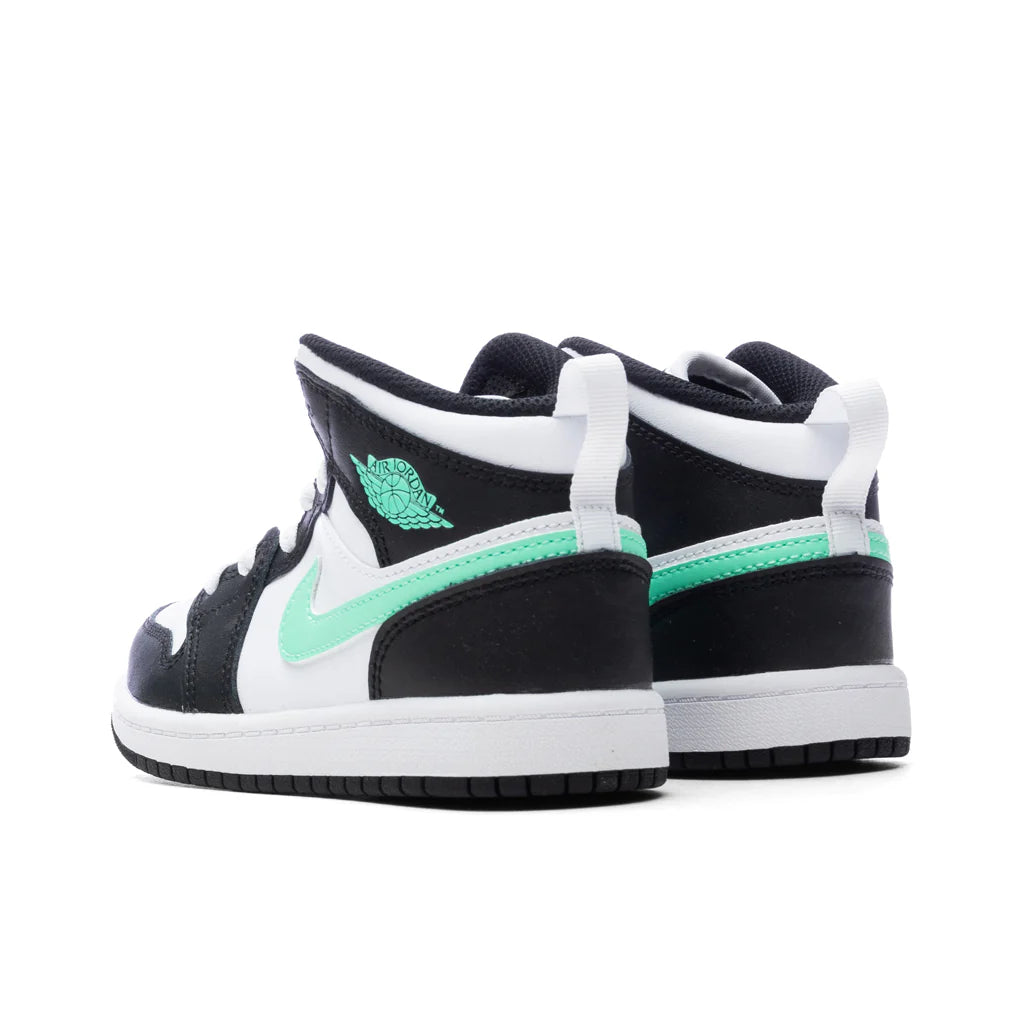 Jordan 1 Mid PS White Green Glow Black