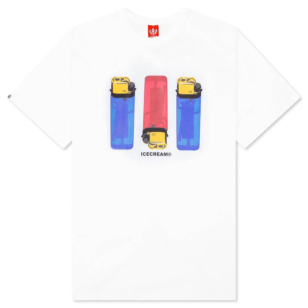 Flame On S S Tee White