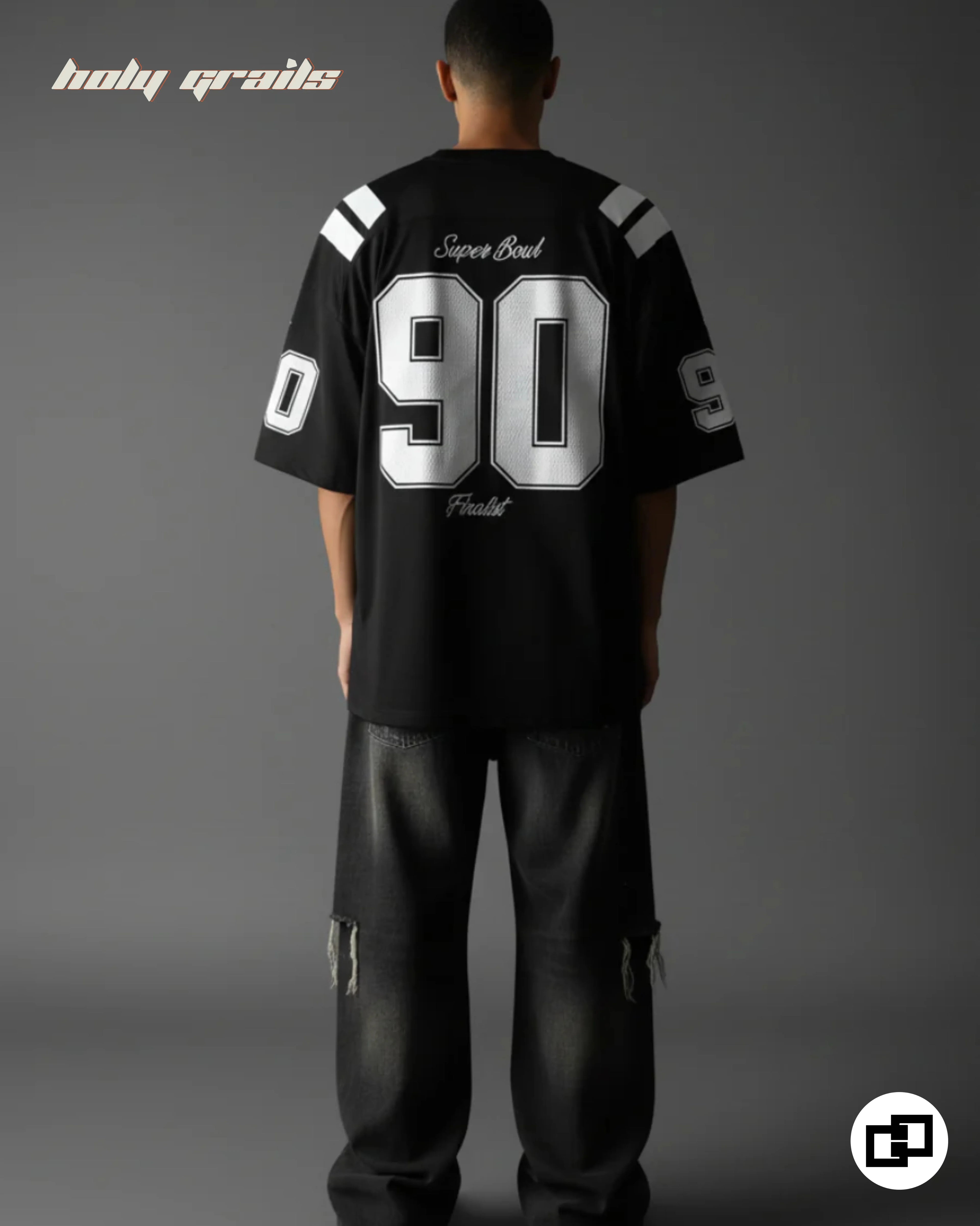 Varsity Black Oversize Tee HG x Grey Hound