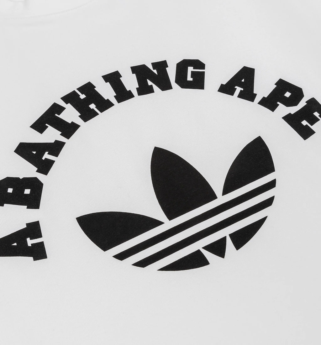 Bape x Adidas All Over Print Mens Short Sleeve Shirt White