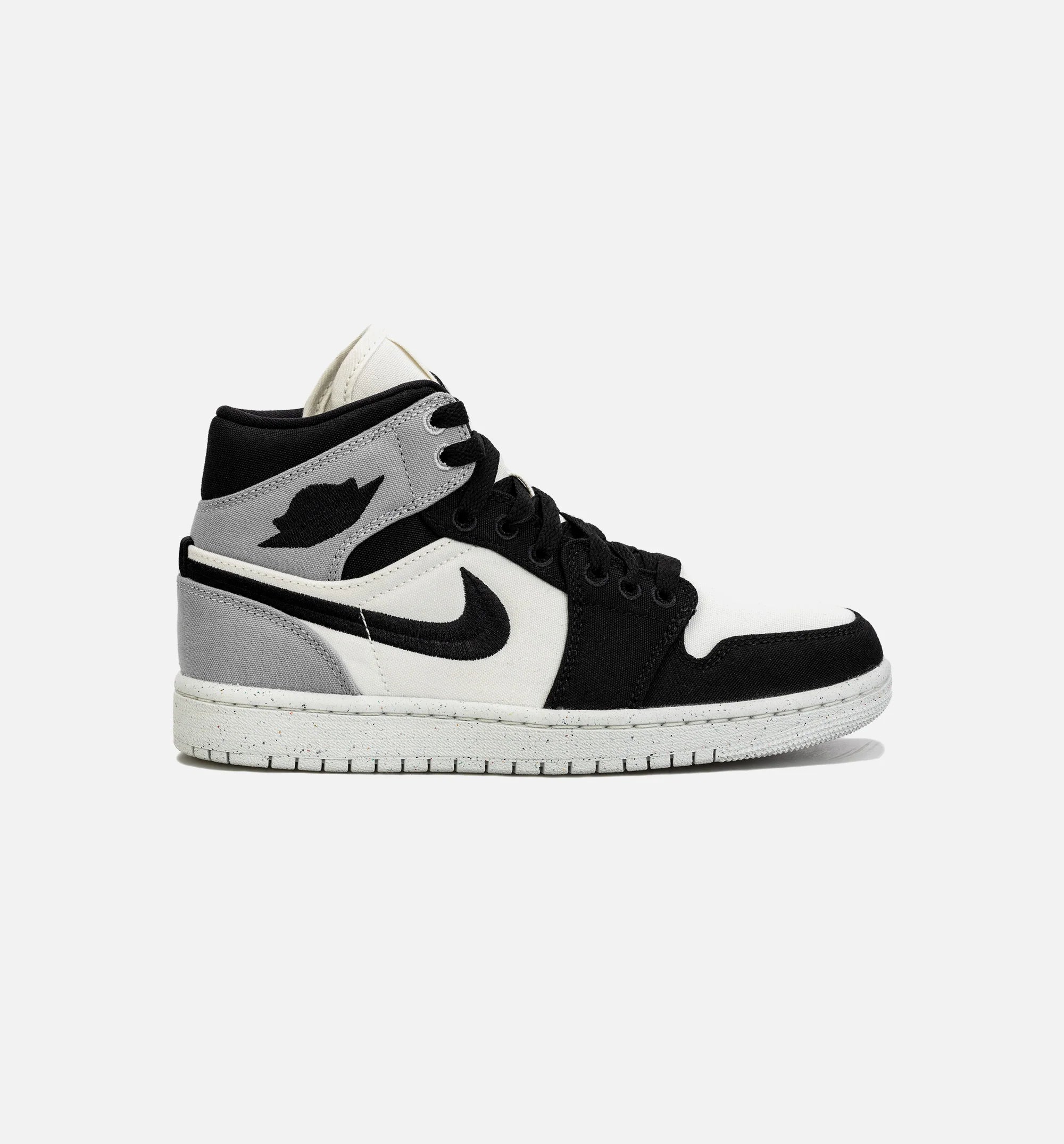 Air Jordan 1 Retro Mid SE Light Steel Grey Womens Lifestyle Shoe Black Grey