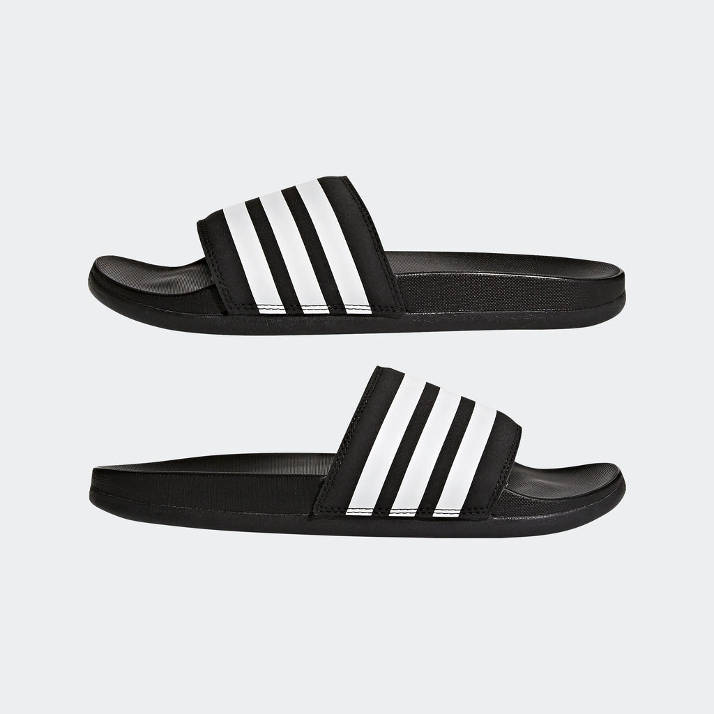 adidas Womens Adilette Comfort Slides Black White