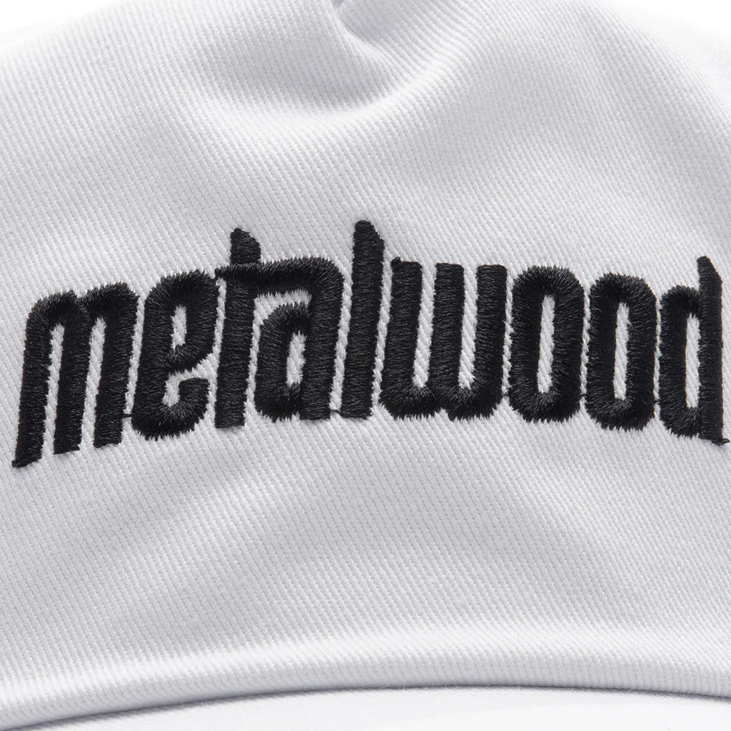 Metal Logo 5 Panel Hat White