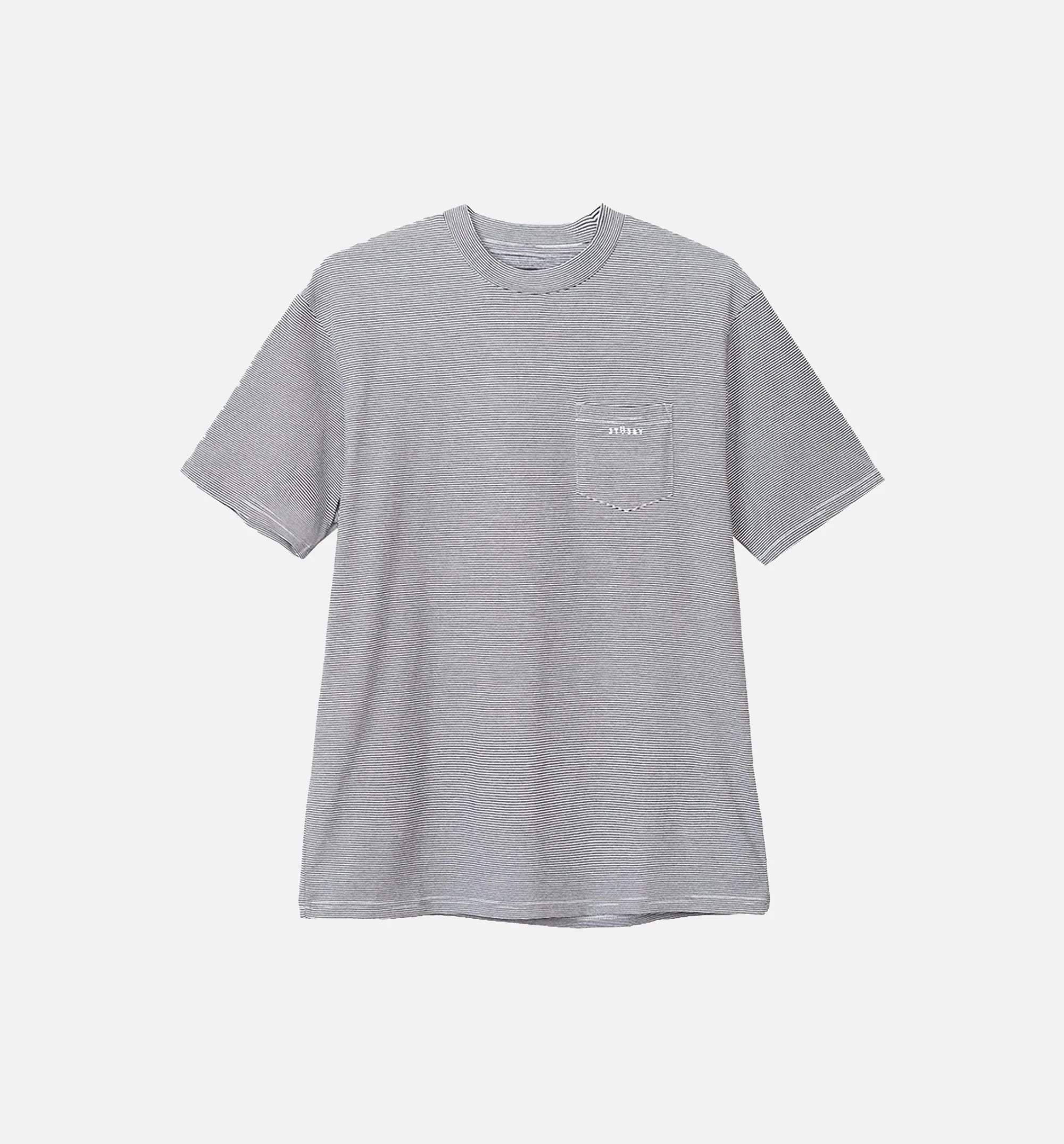 Mini Stripe Short Sleeve Crew Tee Mens T Shirt White Black