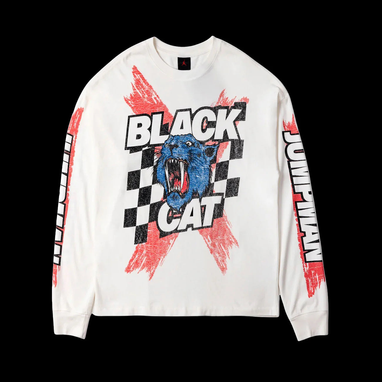 Jordan Black Cat Long Sleeve T Shirt Ivory