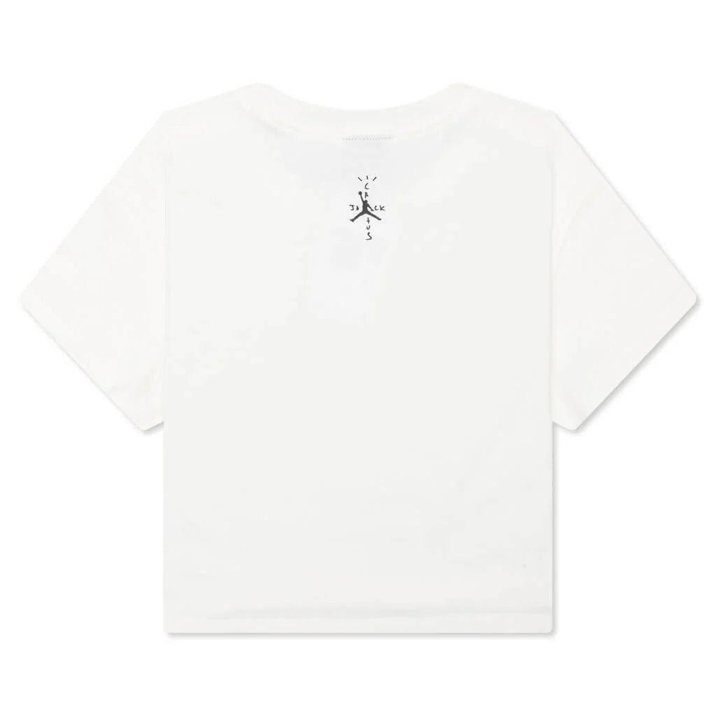 Womens Jordan x Travis Scott Baby Tee Sail Black