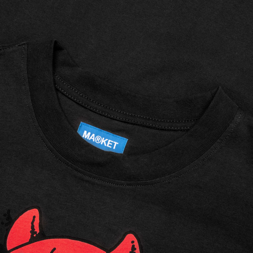 Smiley Masked T Shirt Washed Black