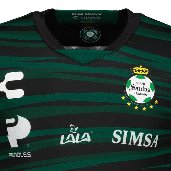 Charly Santos Away Jersey 22 Authentic Black Green