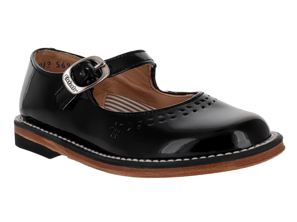 Zapatos Escolares Elefante para Niña en Charol Negro