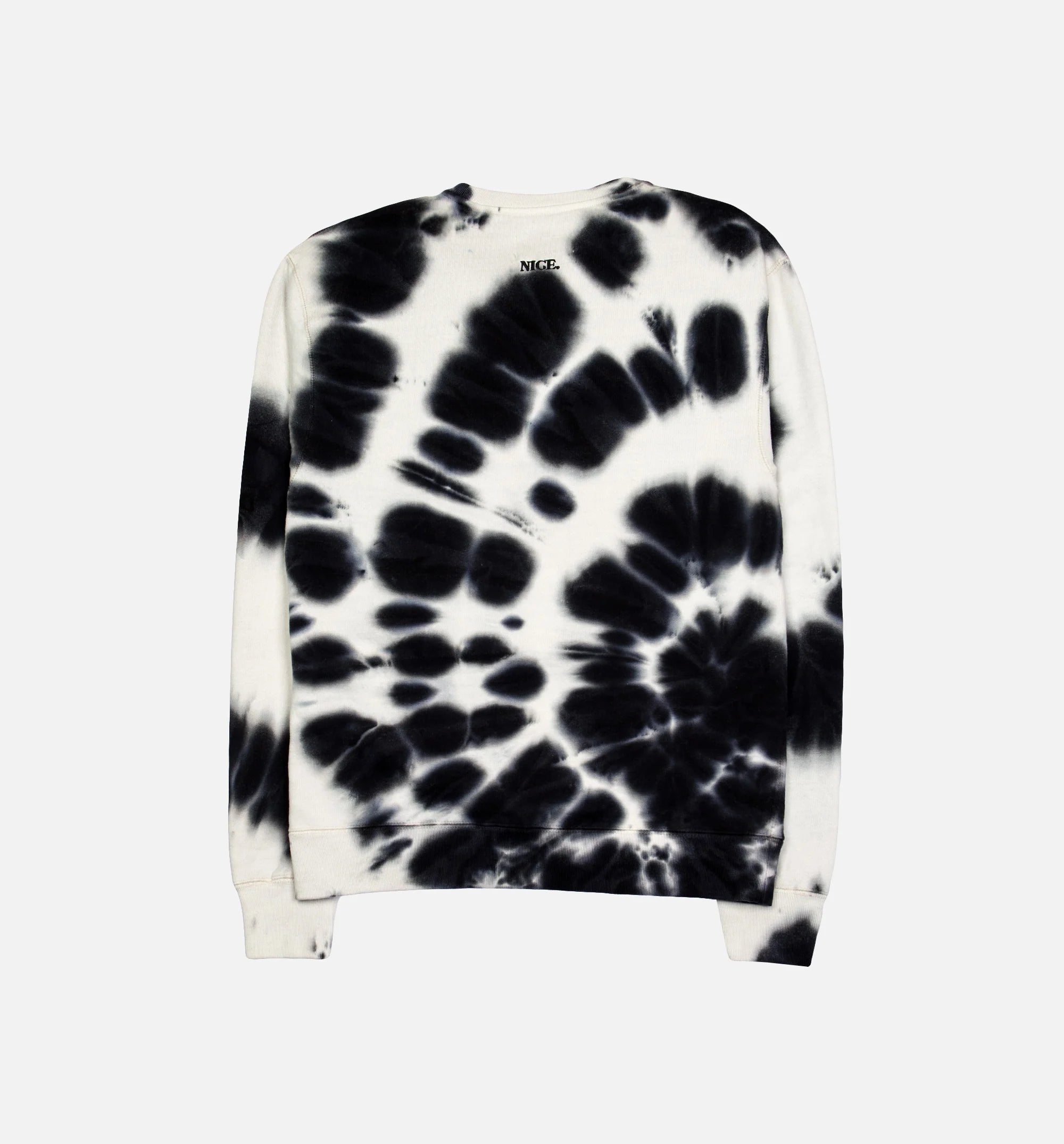 Nice Day Tie Dye Crewneck Mens Crew Black White