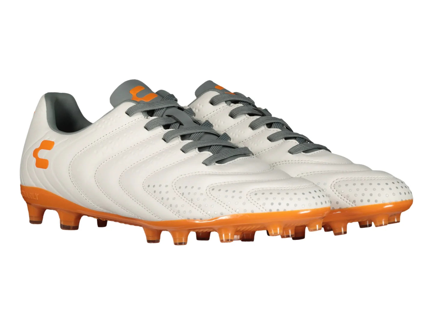 Tenis de Fútbol Charly Blanco y Naranja para Hombre