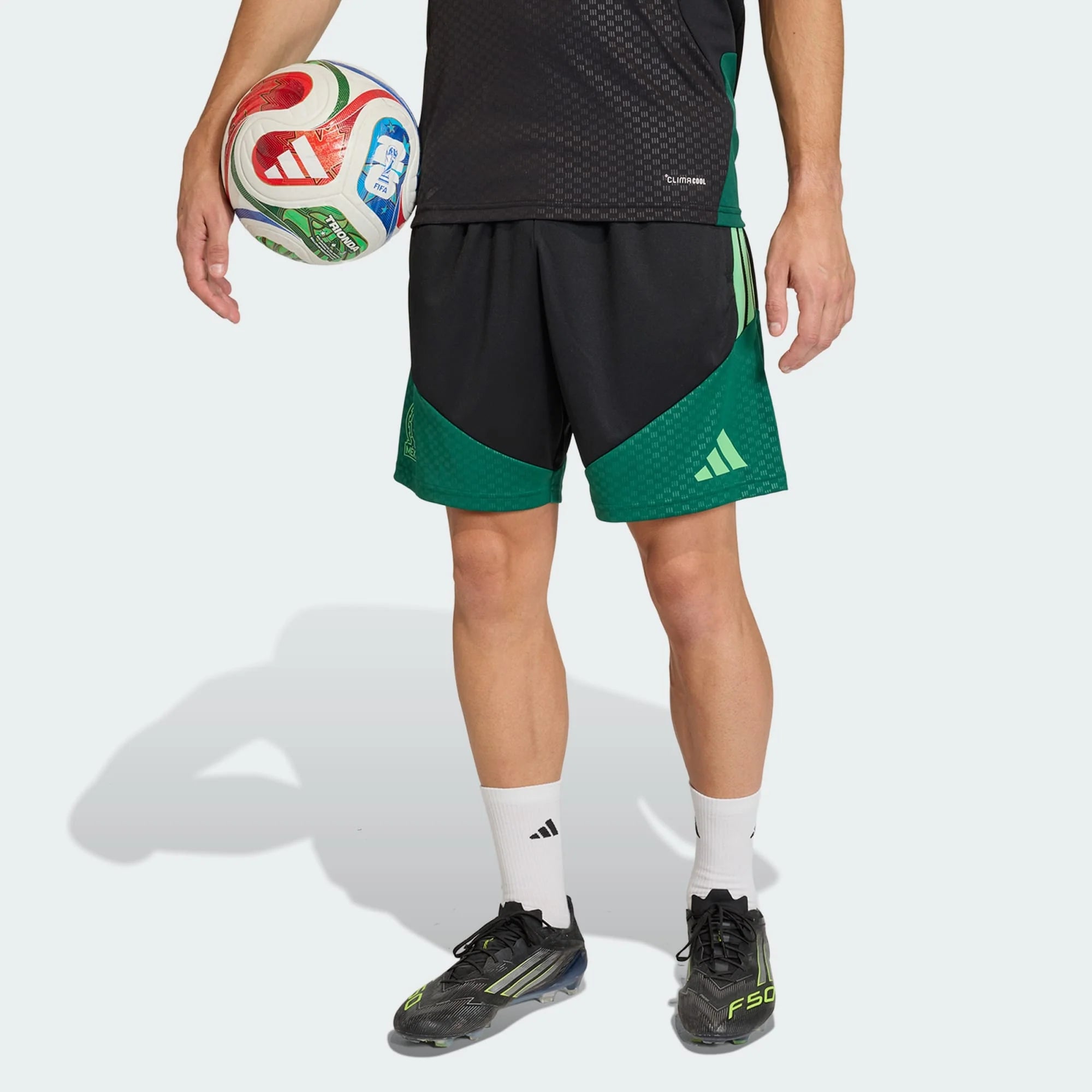 adidas Mexico 26 Tiro Training Mens Soccer Shorts Black Green