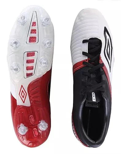 Umbro ST 11 Premier HG Multi Ground Soccer Cleats White Black Red