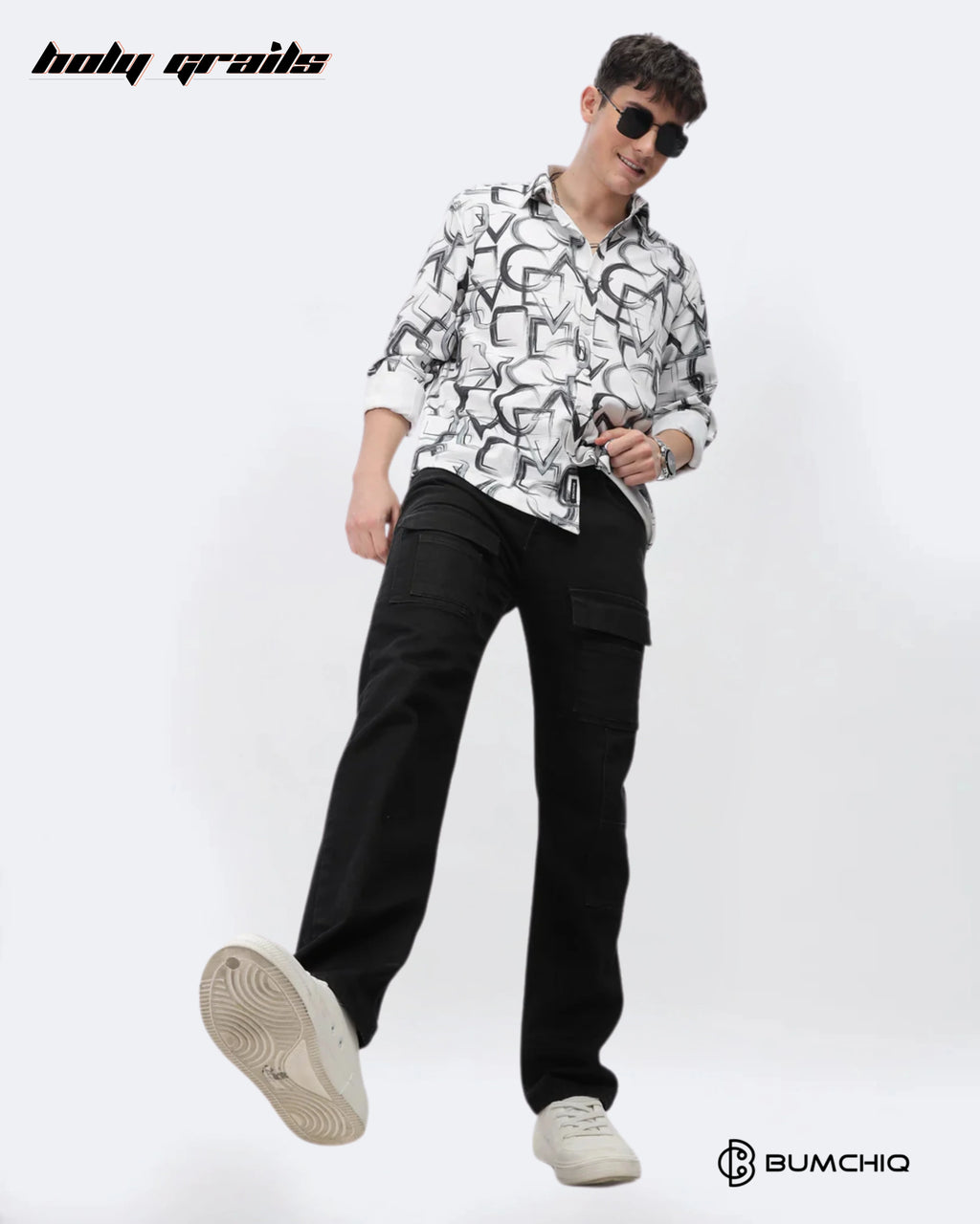 Black Geometrical Shirt HG x Bumchiq