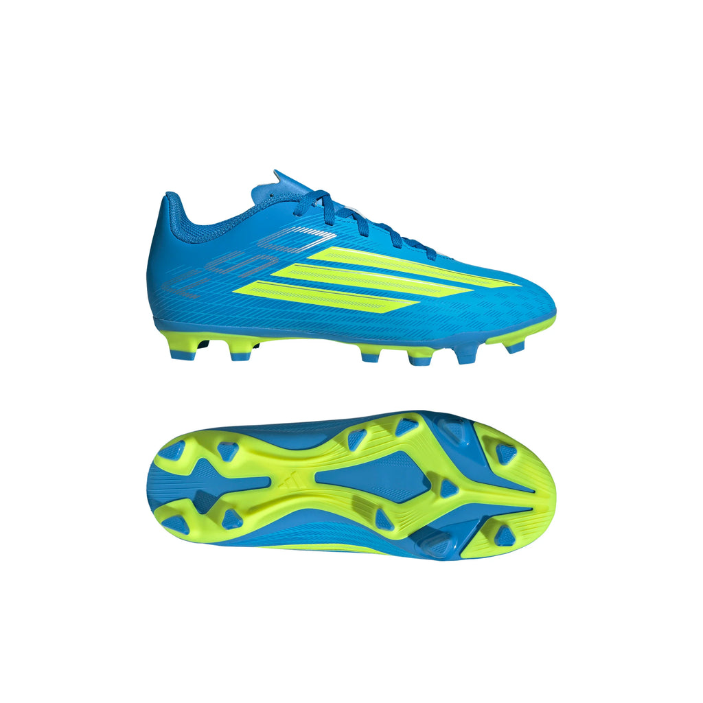 adidas F50 Club FG MG Firm Ground Multi Ground Youth Soccer Cleats Blue Yellow Aqua