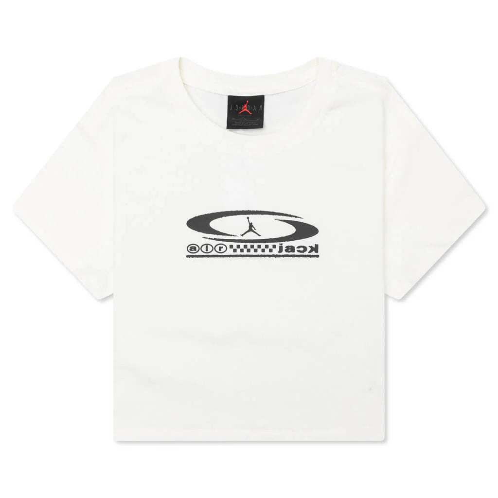 Womens Jordan x Travis Scott Baby Tee Sail Black