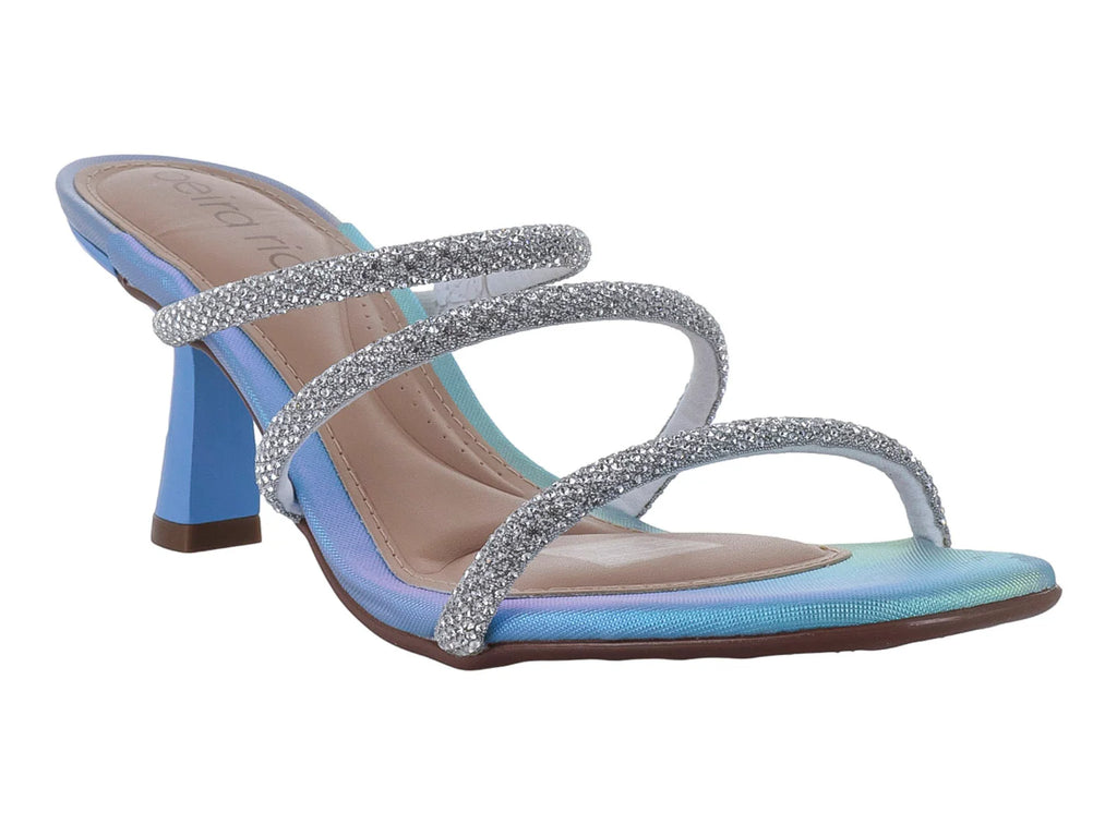 Sandalias Beira Rio Plateadas con Cristales para Mujer