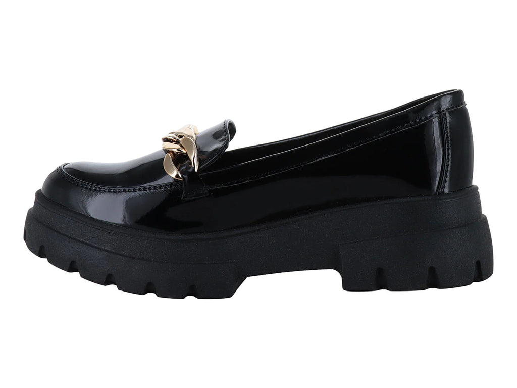 Zapatos Mocasines MeliAna Charol Negro para Mujer