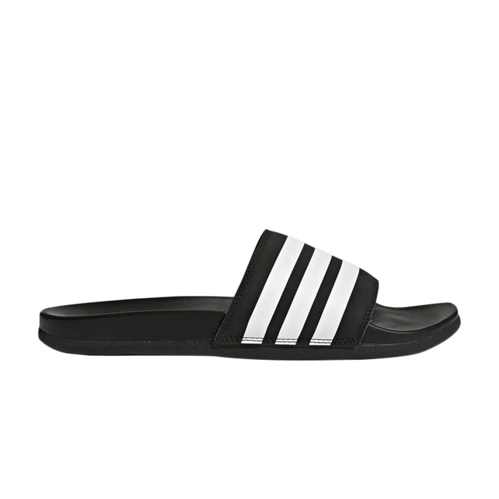 adidas Mens Adilette Comfort Slides Black White