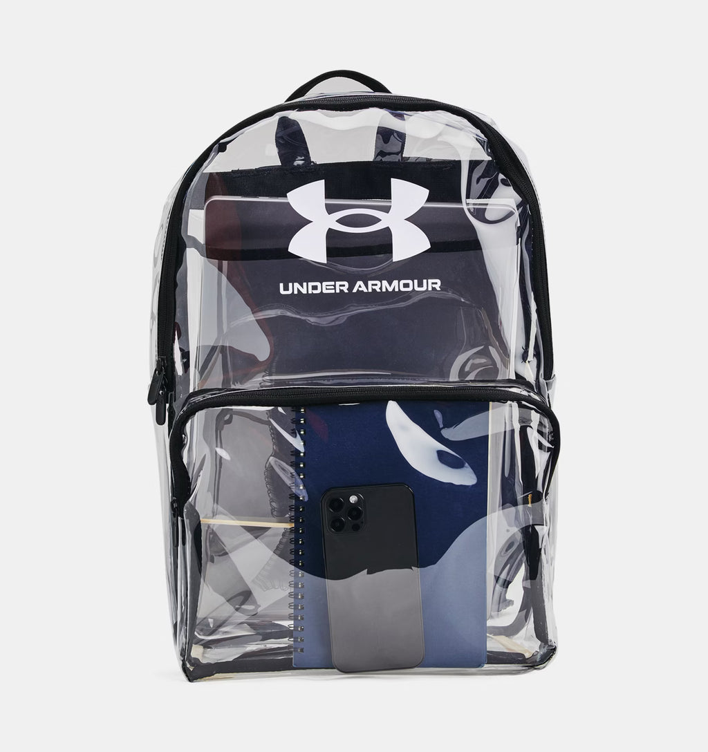 Under Armour Esential Clear Backpack Clear Black White