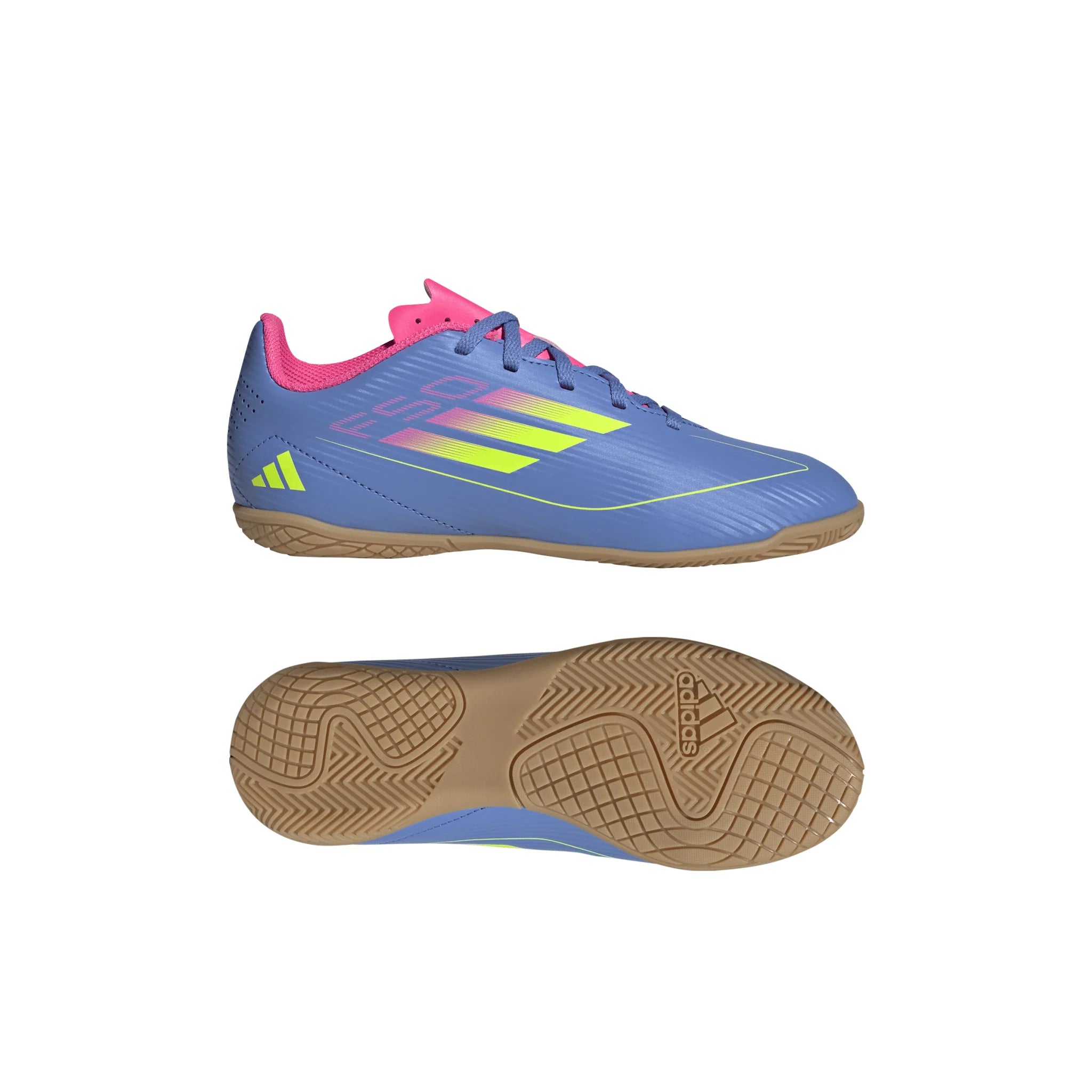 adidas F50 Club Indoor Boots Junior Blue Lemon