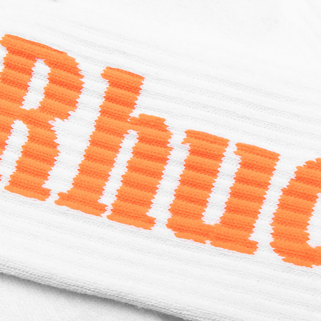 Logo Sock White Orange
