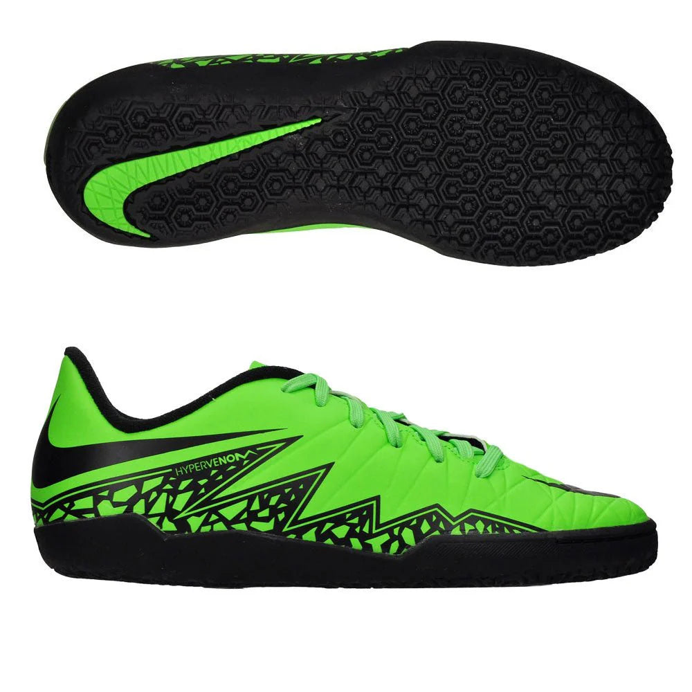 Nike JR HyperVenom Phelon II IC Indoor Shoes Green Strike Black