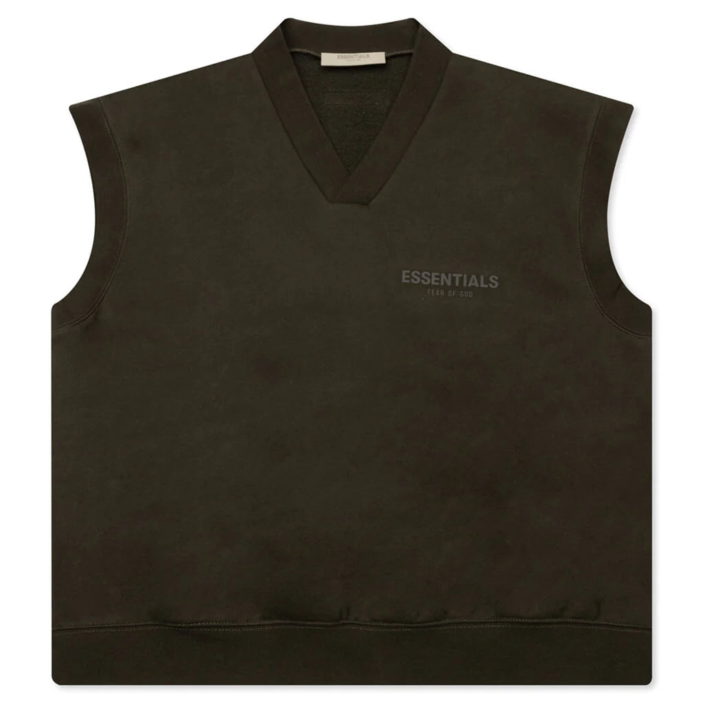 Womens V Neck Vest Off Black