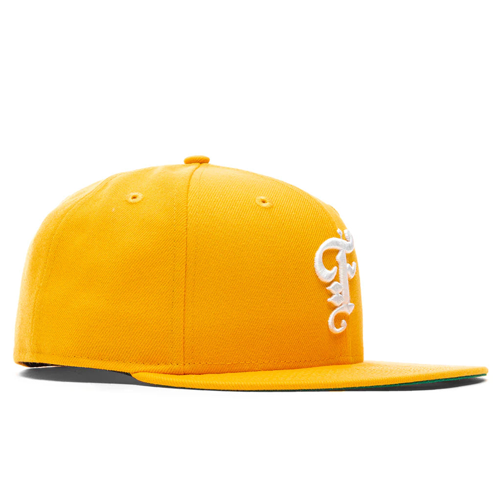 Feature x New Era Old English Fitted Hat Gold Off White