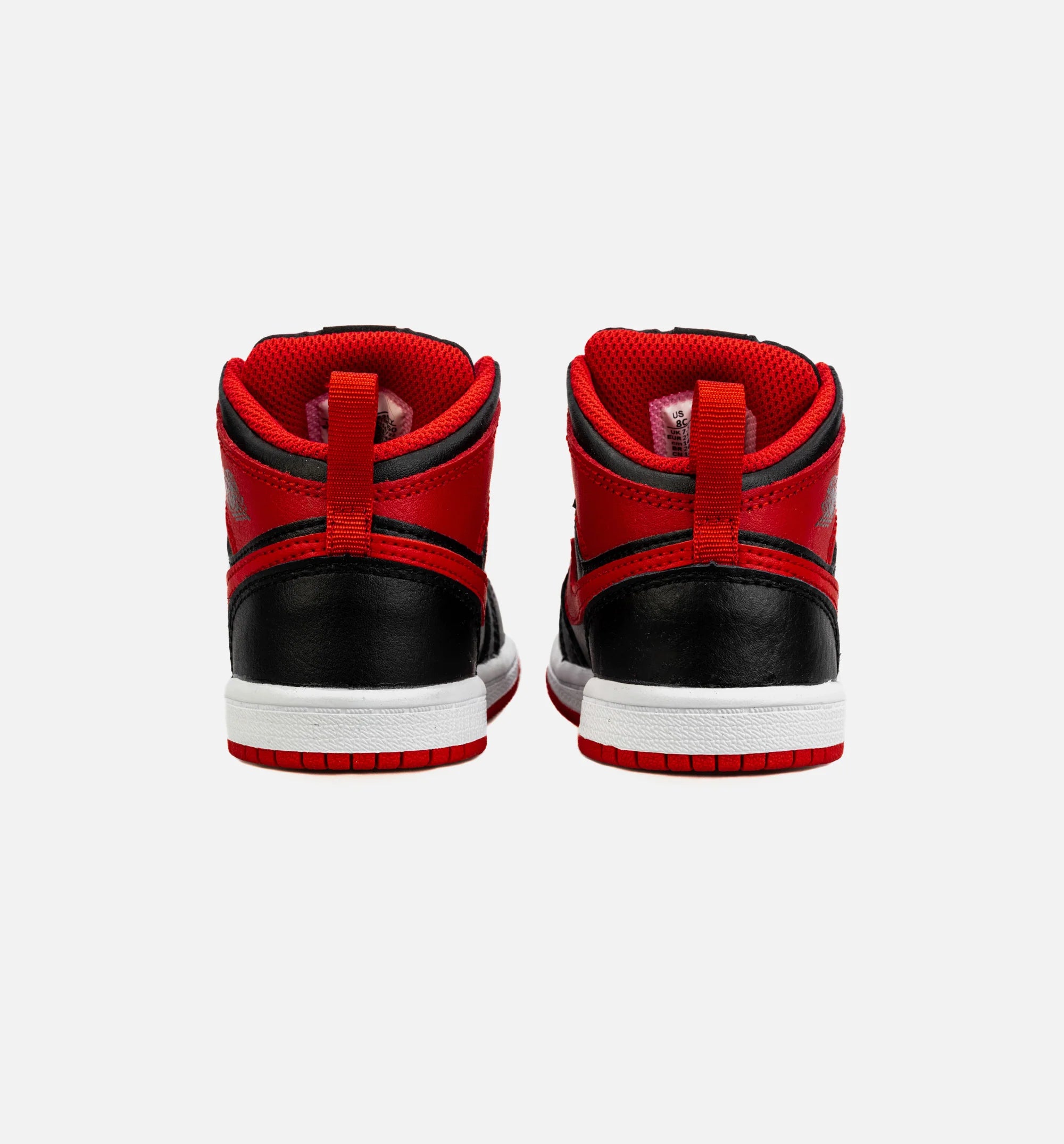 Air Jordan 1 Mid Infant Toddler Lifestyle Shoe Black Red