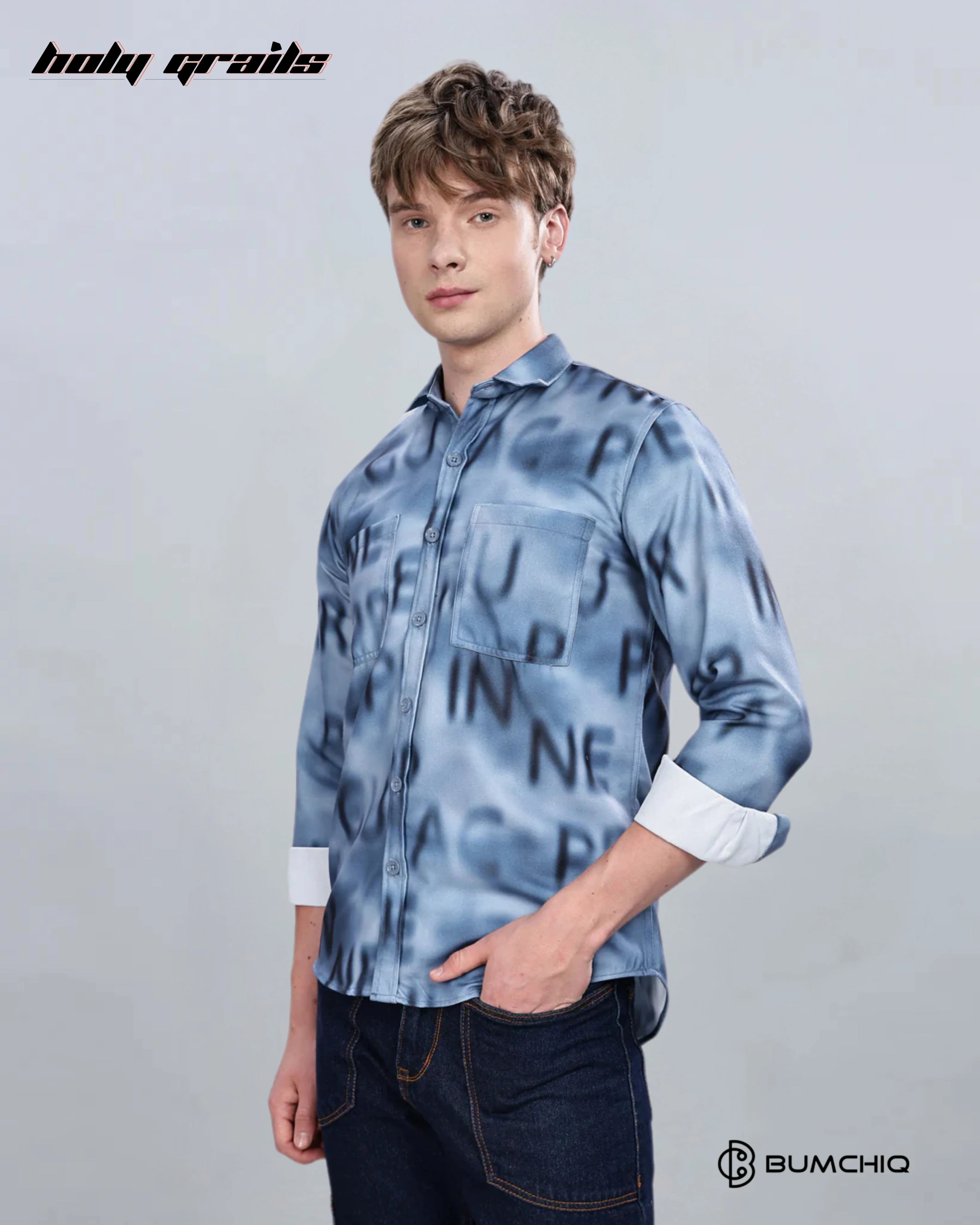 Blue Alphabetical Overshirt HG x Bumchiq