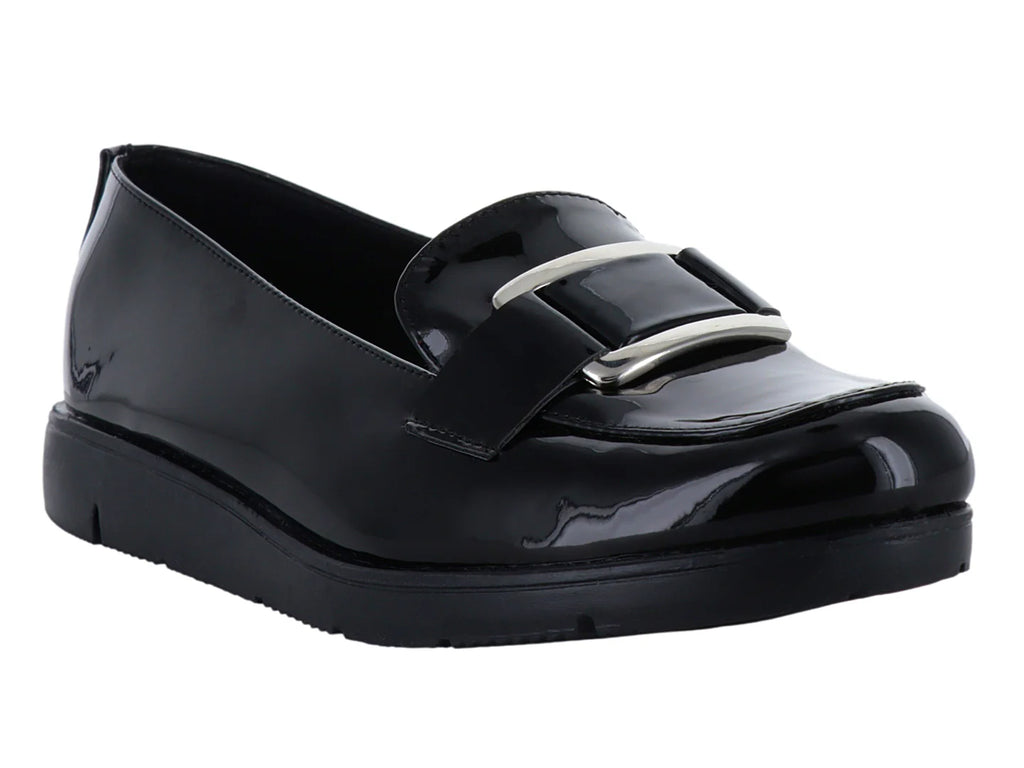 Zapatos Mocasines Clinton Charol Negro para Mujer
