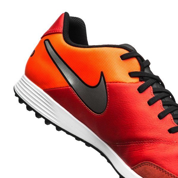 Nike Tiempo Genio Leather II TF Turf Soccer Cleats Light Crimson Metallic Silver