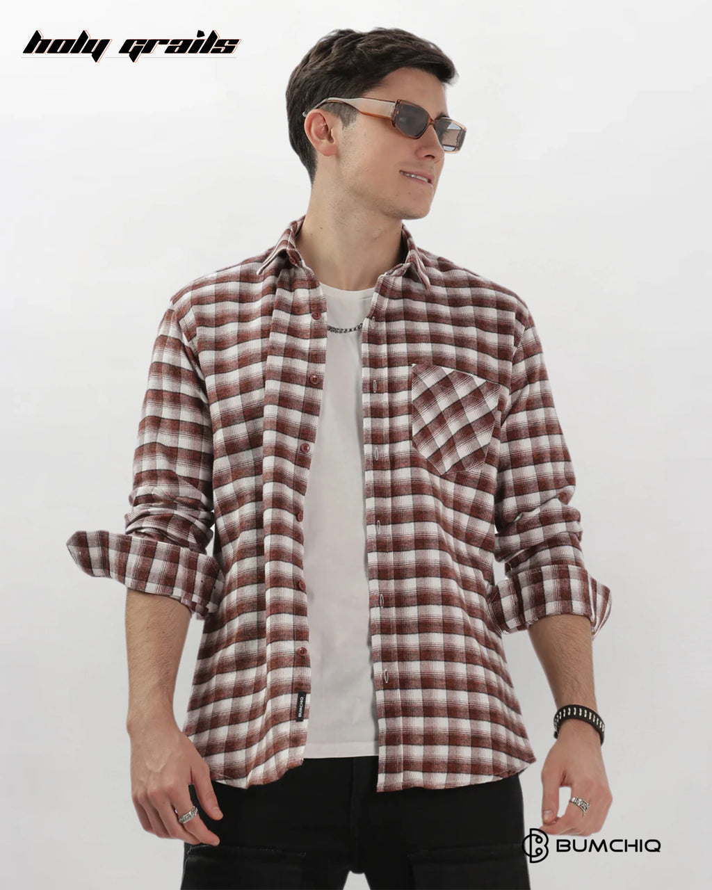 Mini Maroon Flannel Overshirt HG x Bumchiq