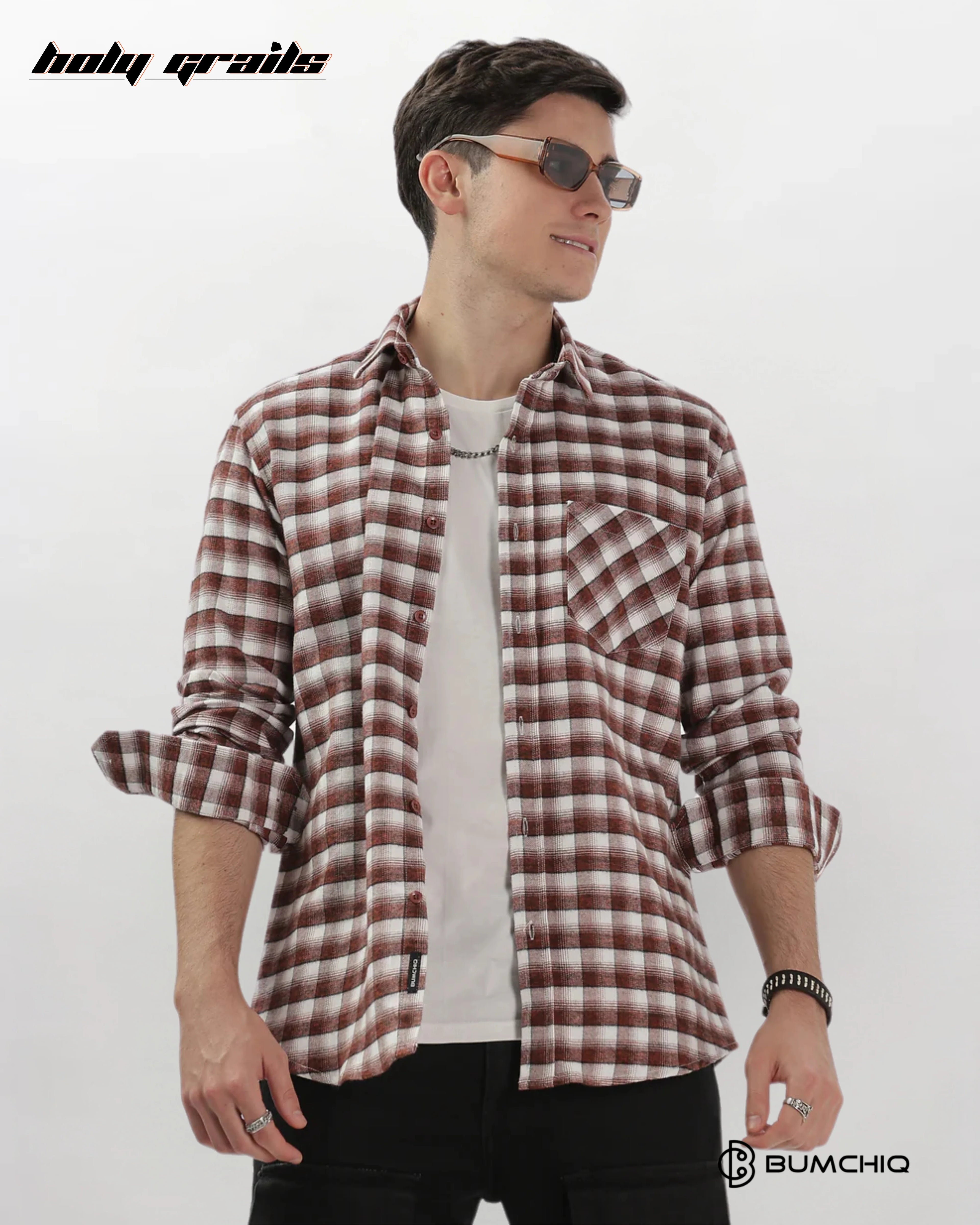 Mini Maroon Flannel Overshirt HG x Bumchiq