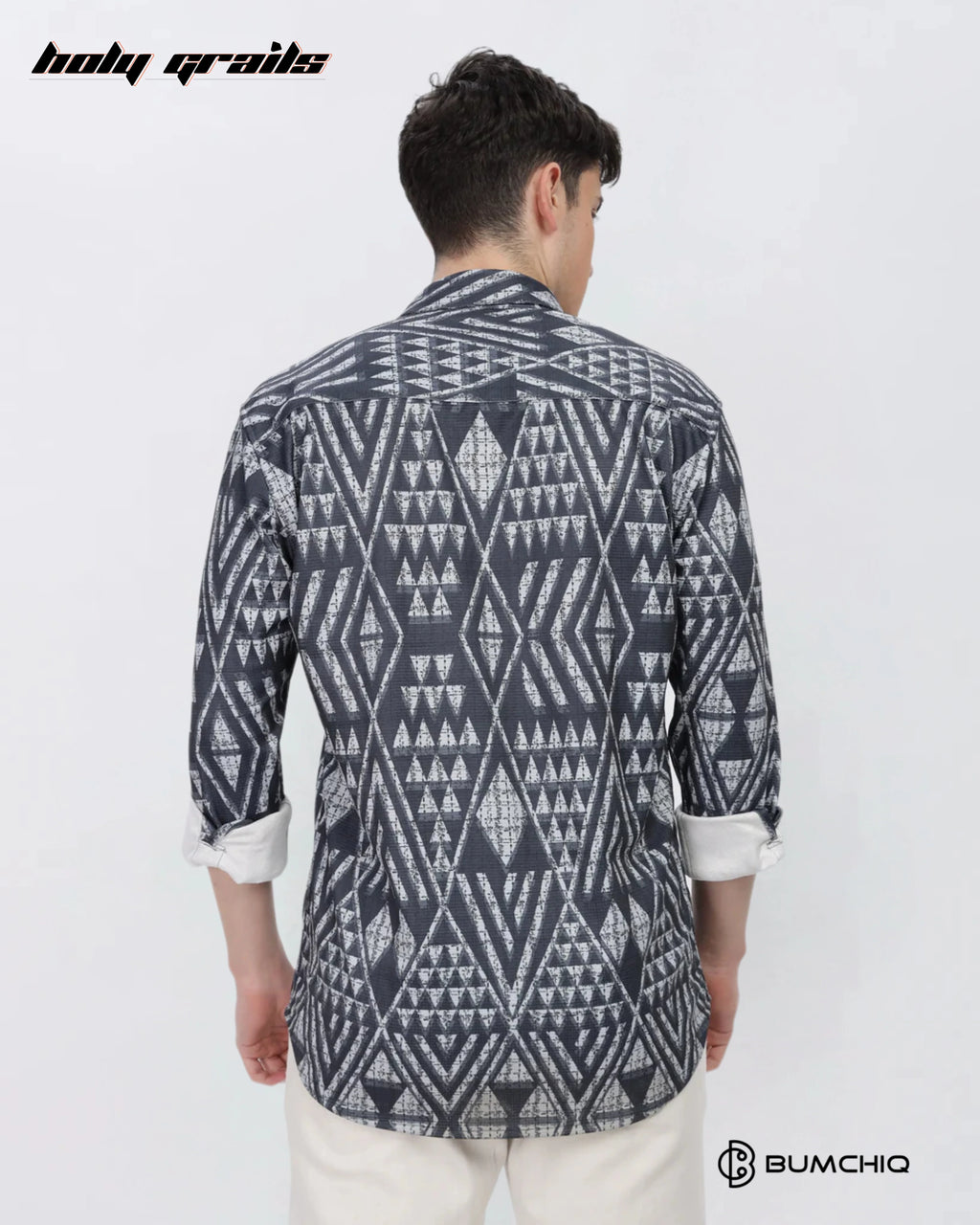 Grey Geometrical Black Shirt HG x Bumchiq